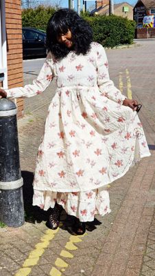 EWAIWALLA ORGANDIE FLORAL PRINT DRESS-DIELLA