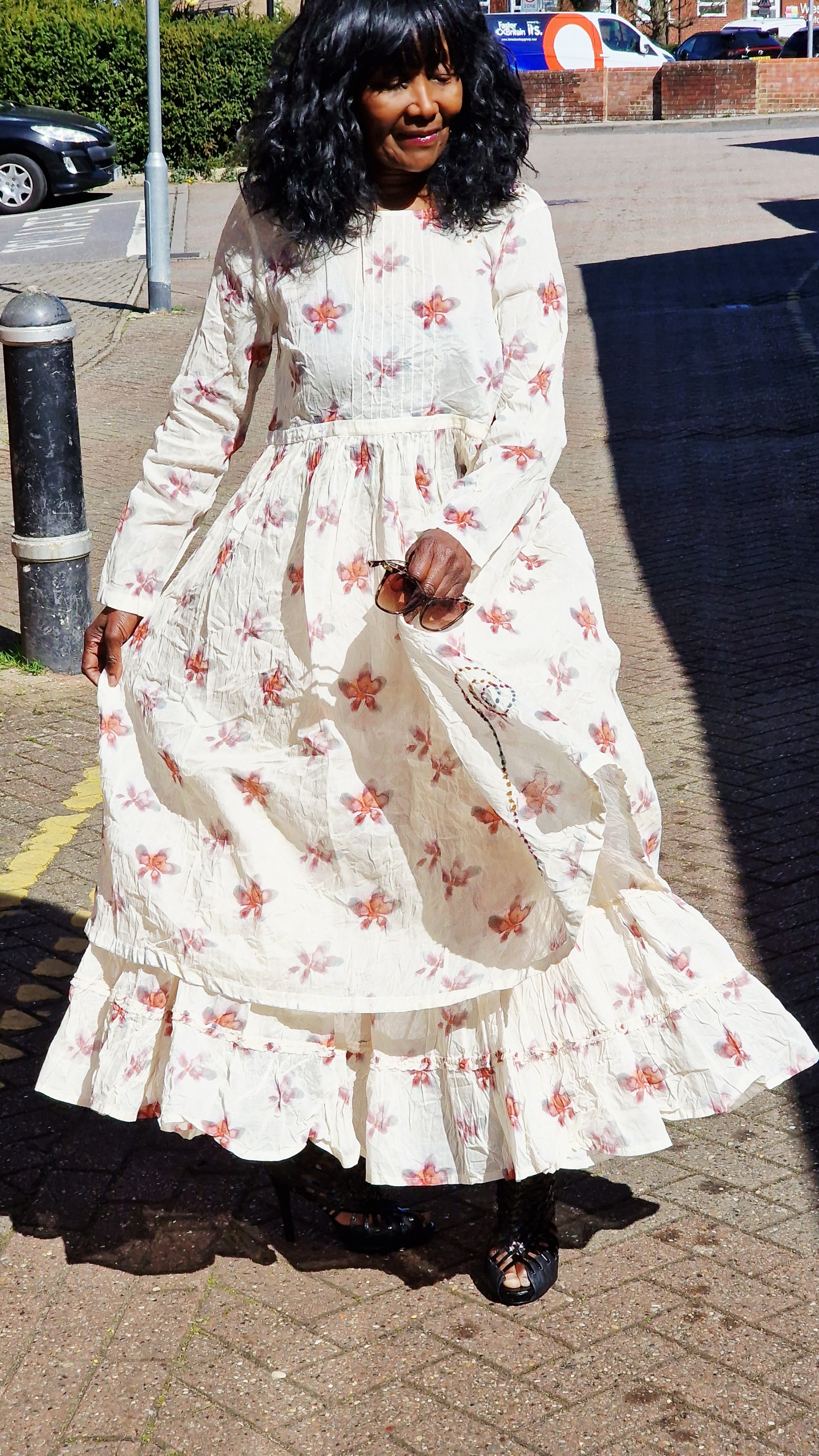 EWAIWALLA ORGANDIE FLORAL PRINT DRESS-DIELLA