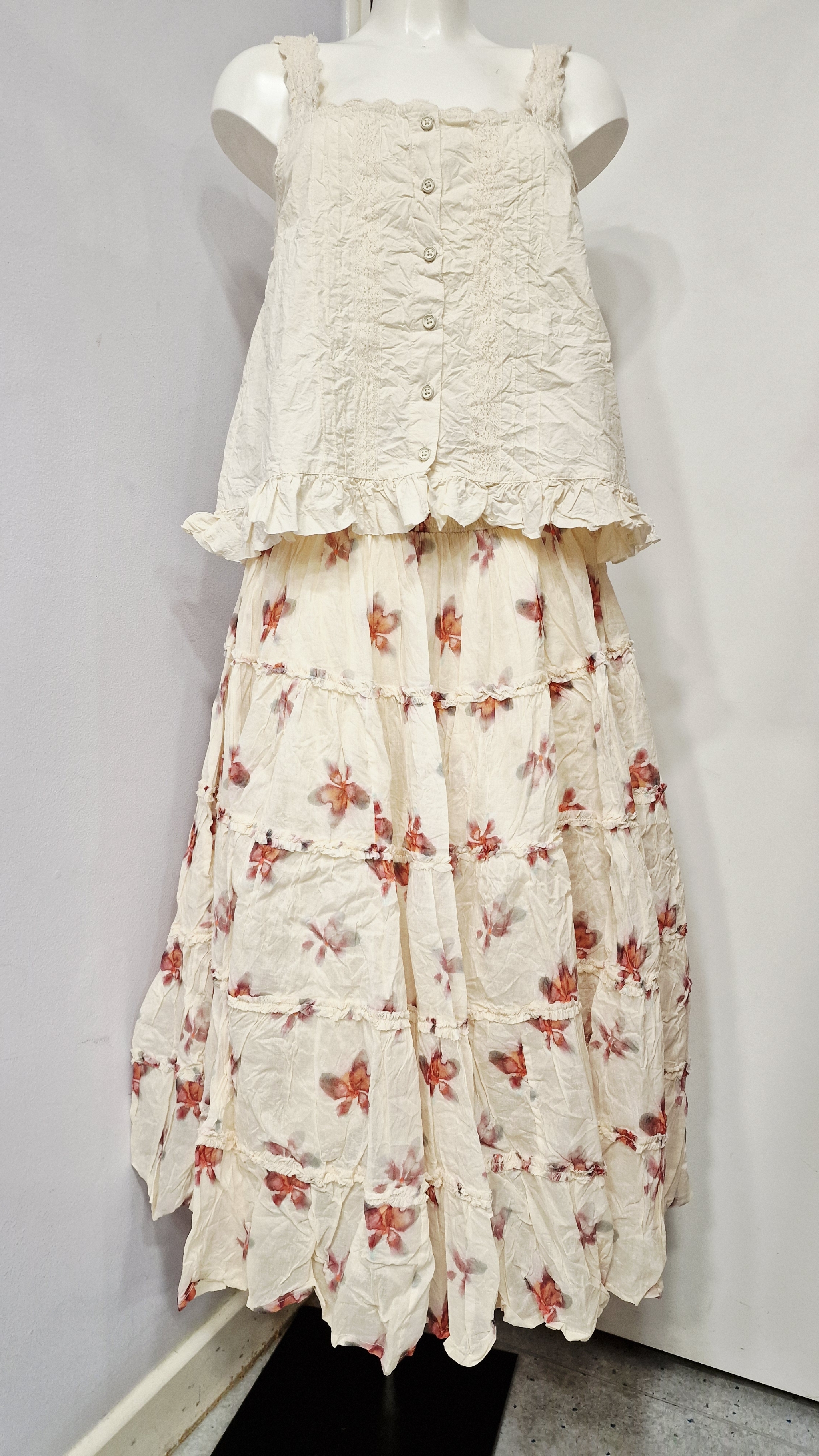 EWAIWALLA ORGANDIE FLORAL PRINT SKIRT JULIETTE
