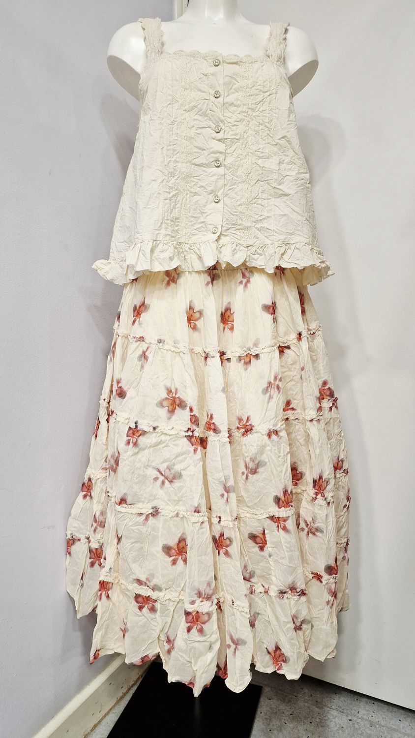 EWAIWALLA ORGANDIE FLORAL PRINT SKIRT JULIETTE