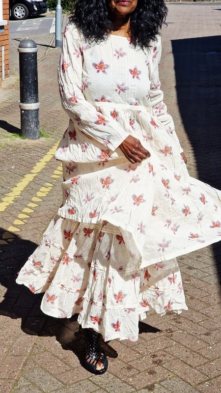 EWAIWALLA ORGANDIE FLORAL PRINT SKIRT JULIETTE