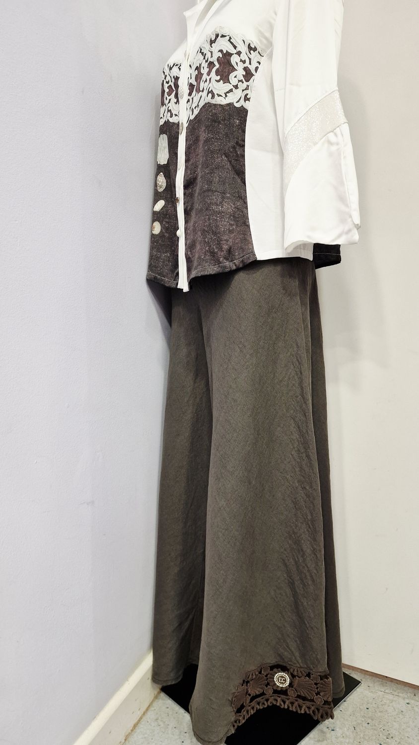 ELISA CAVALETTI TROUSERS PERUGIA-BROWN