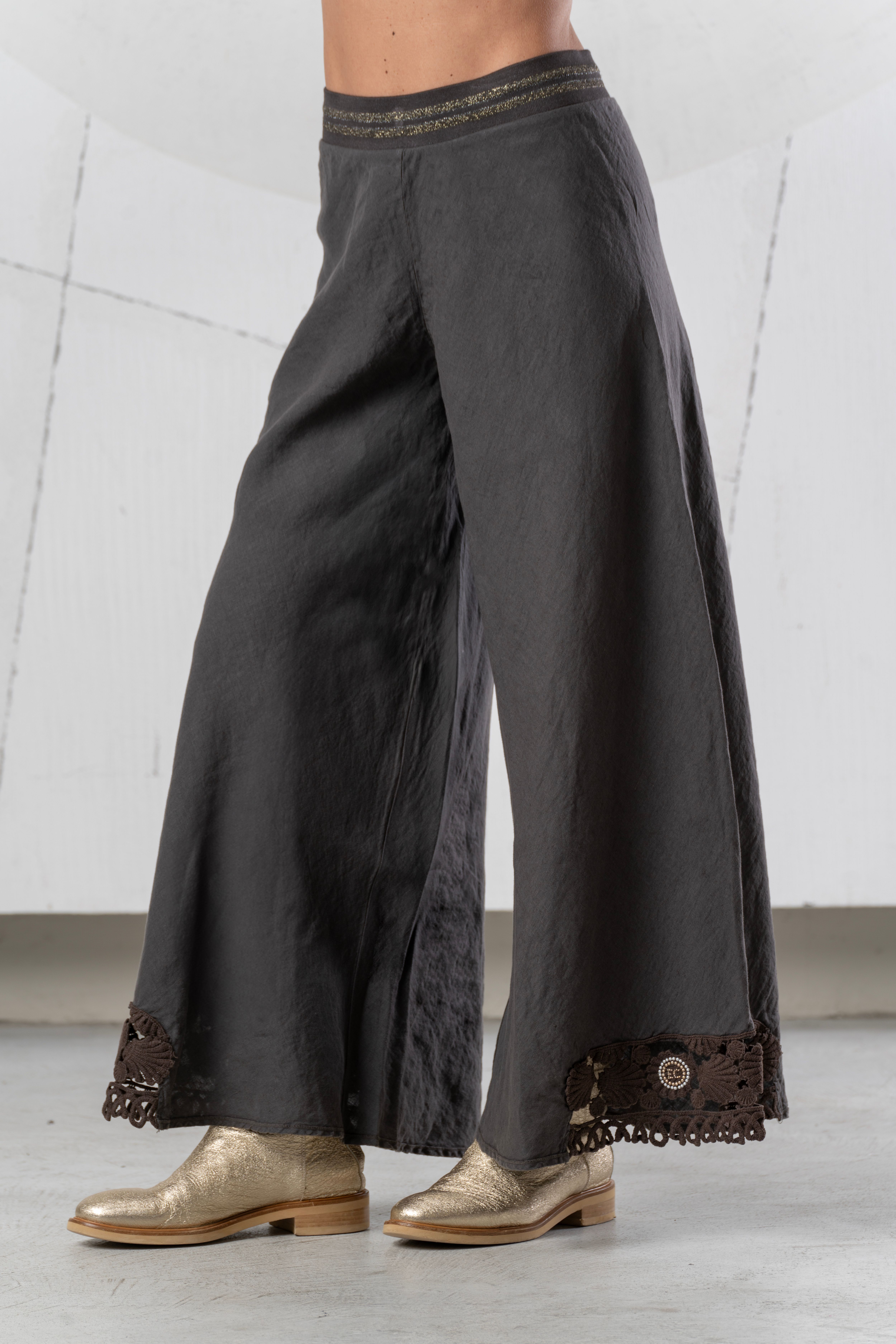 ELISA CAVALETTI TROUSERS PERUGIA-BROWN