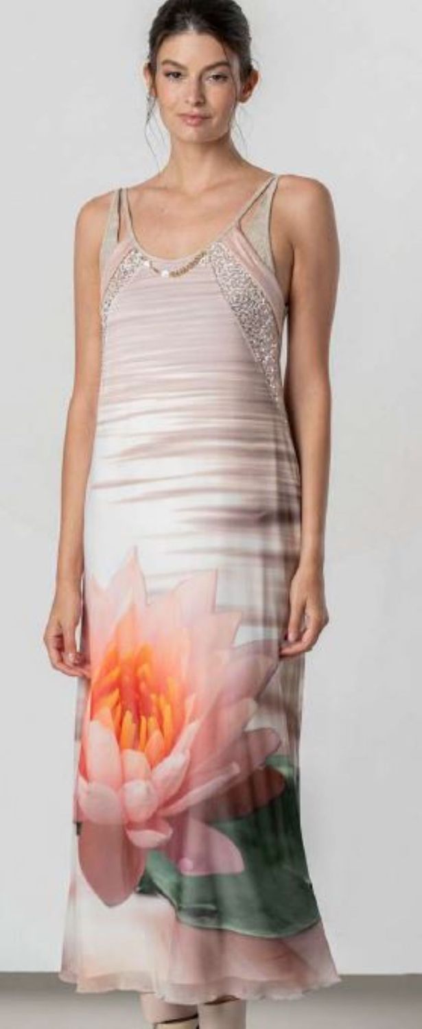 ELISA CAVALETTI MAXI DRESS ST.FIORI DI LOTO