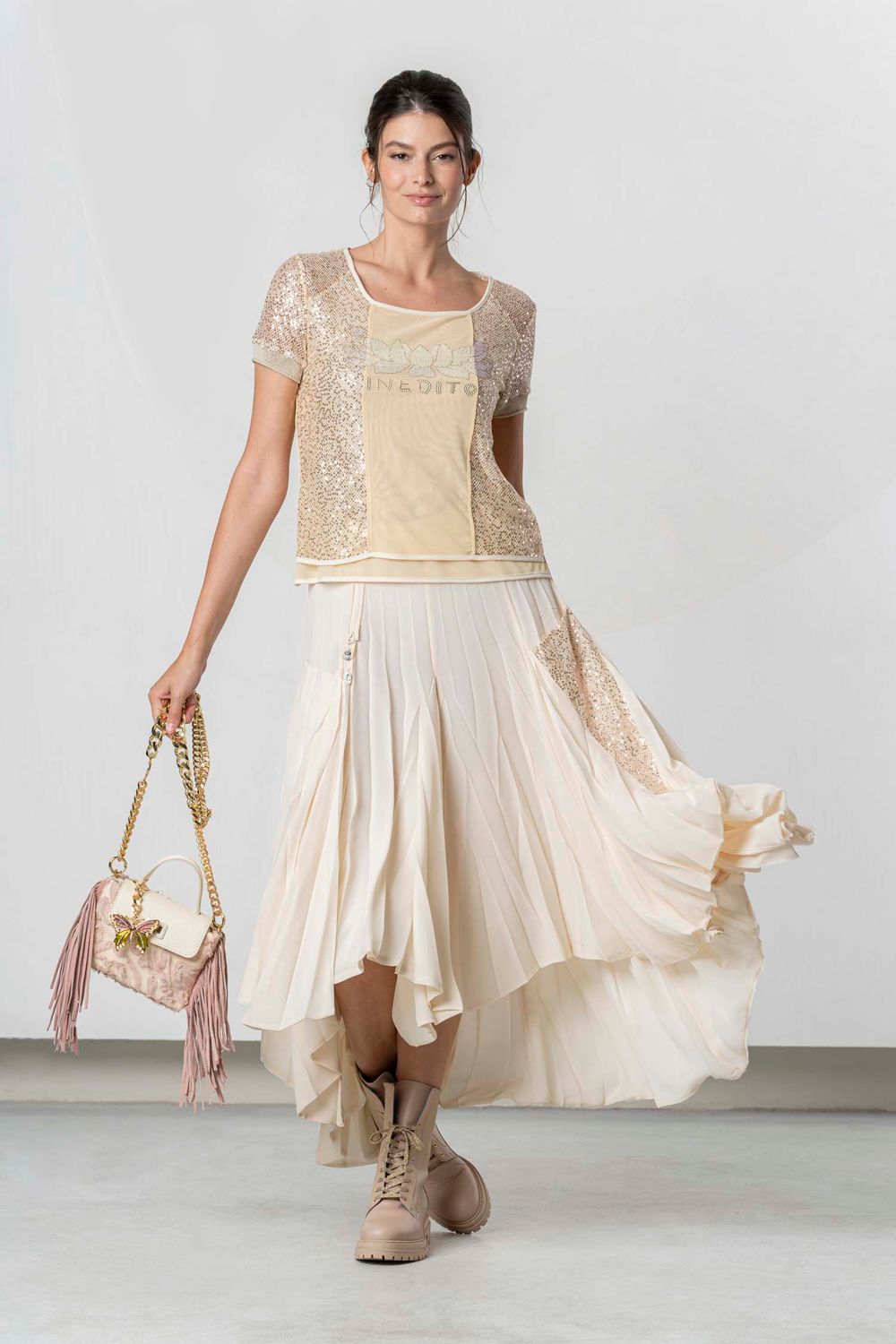 ELISA CAVALETTI SKIRT-SANREMO/IVORY