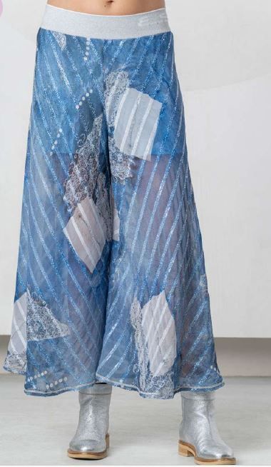 ELISA CAVALETTI CULOTTE STYLE TROUSERS-AMALFI/LIGHT BLUE