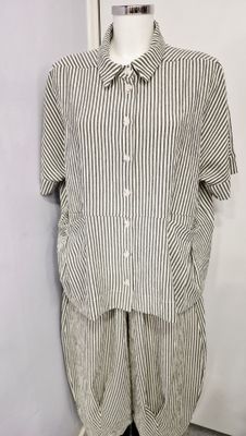 KEDEM SASSON (AMMA) SHIRT/JACKET-BLACK STRIPE