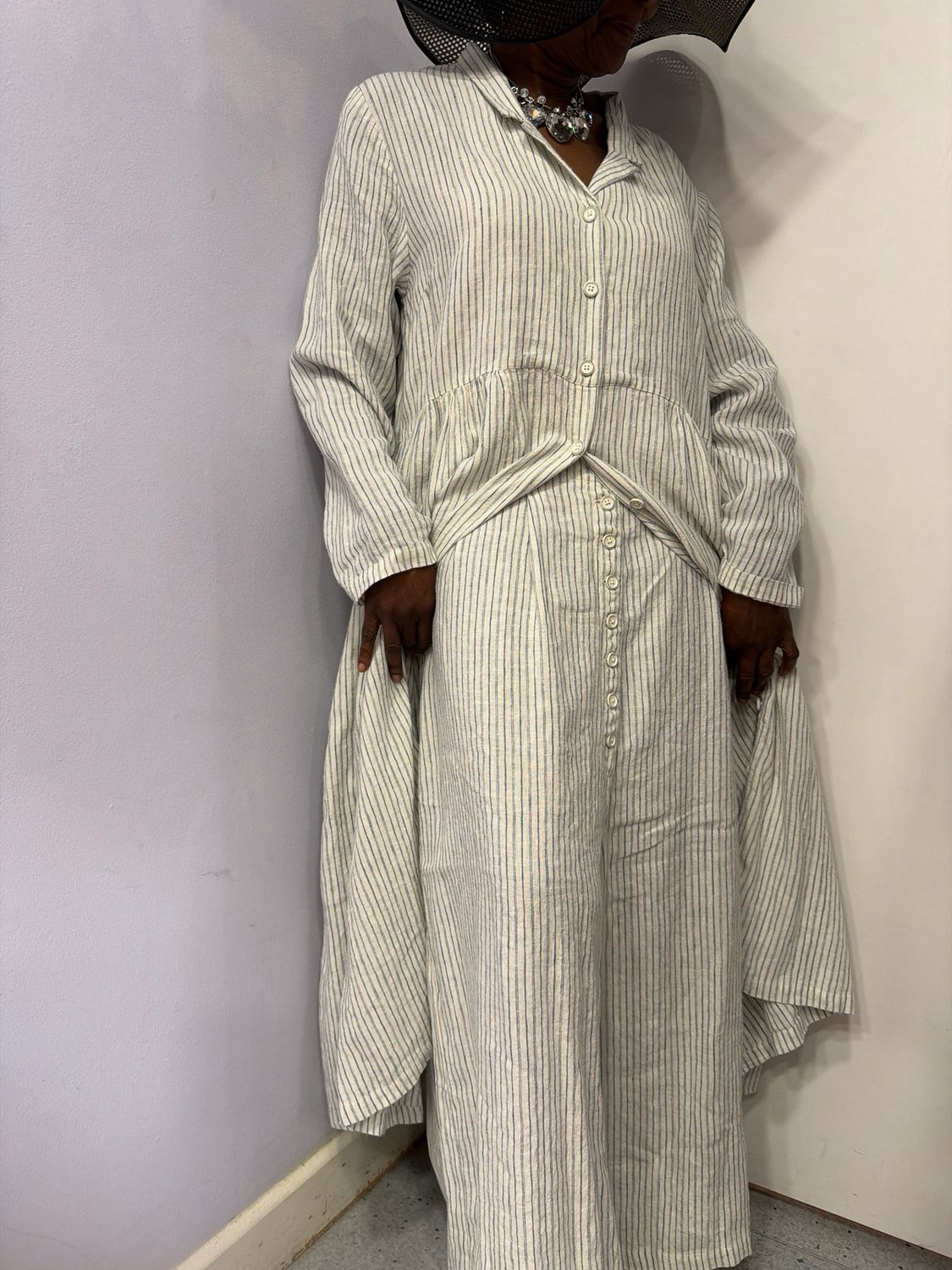 Ewaiwalla Wide Leg Trousers-BIM-Striped