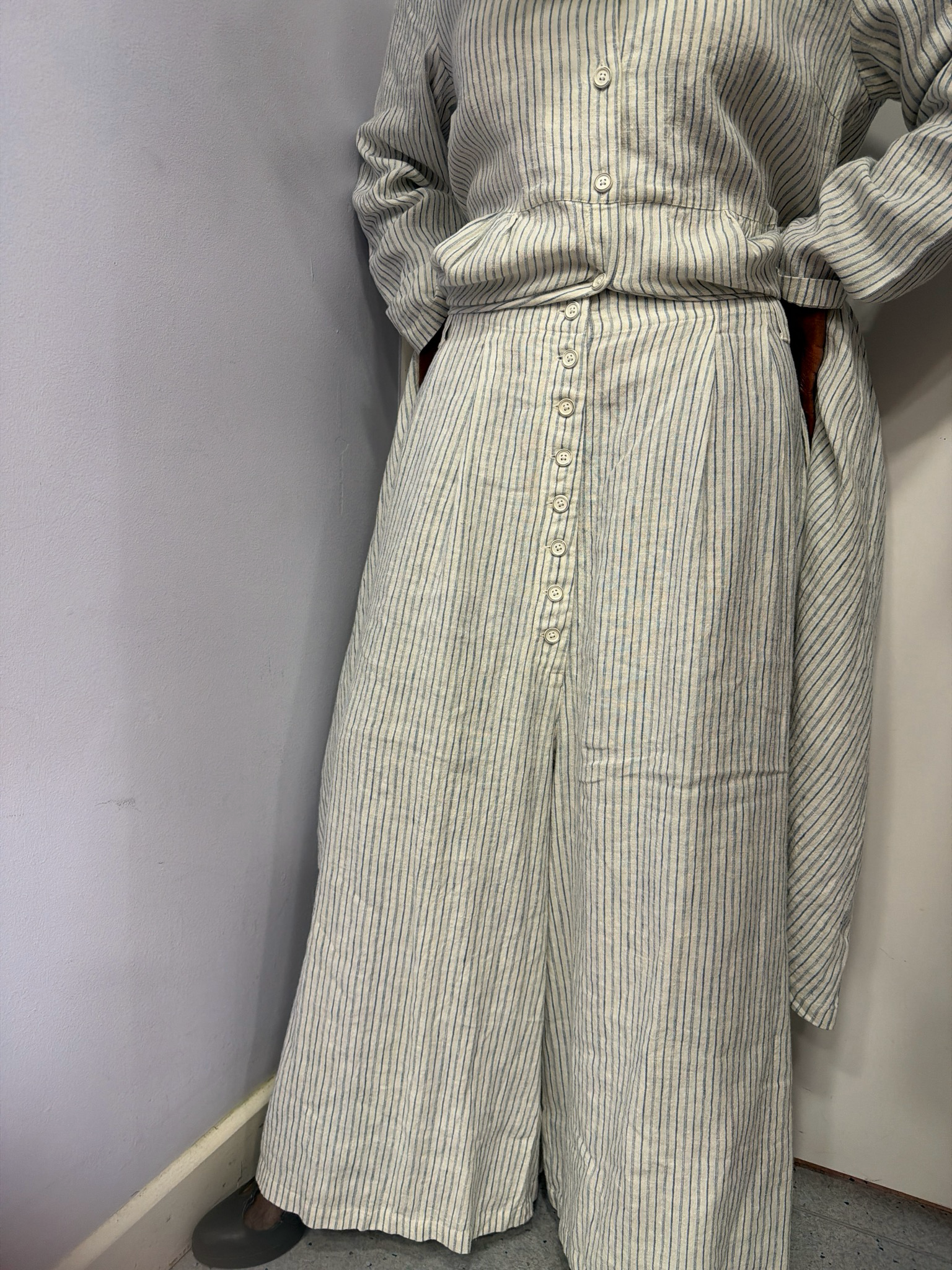 Ewaiwalla Wide Leg Trousers-BIM-Striped