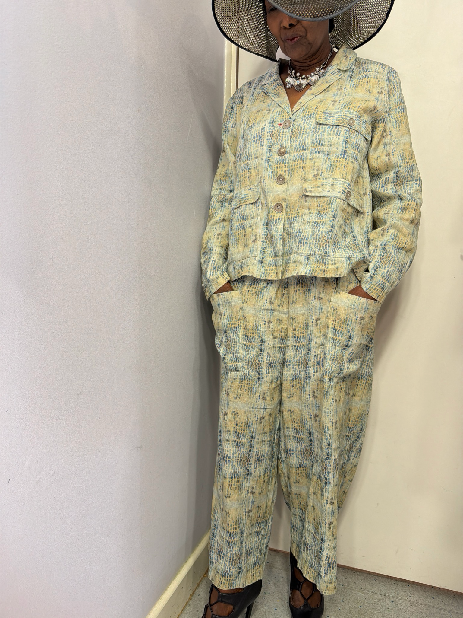 EWAIWALLA LOOSE CUT TROUSERS-HENNY-PRINT