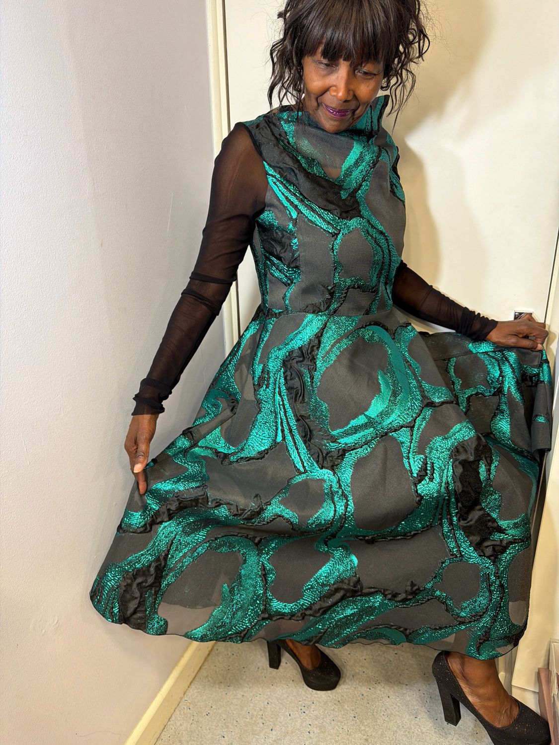 Xenia Design Dress -VOSE1- Turquoise Green-Black Xenia Design Dress -VOSE1- Turquoise Green-Black