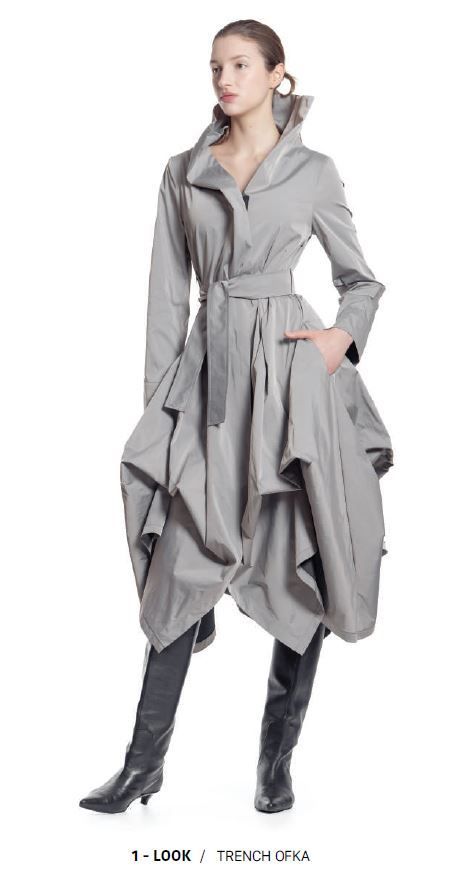 Xenia Design Trench Coat-OFKA-Grey/Beige Xenia Design Trench Coat-OFKA-Grey/Beige