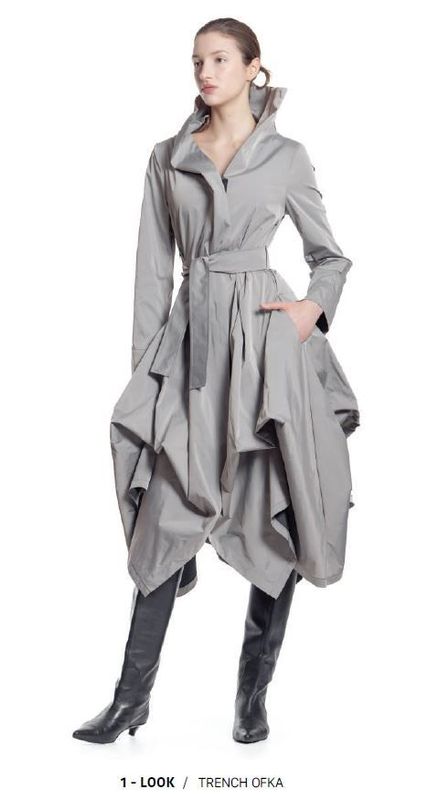 Xenia Design Trench Coat-OFKA-Grey/Beige Xenia Design Trench Coat-OFKA-Grey/Beige