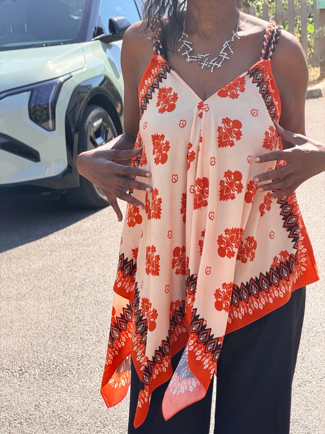 DIXIE ROMA ASYMMETRICAL TUNIC/TOP-ARANCIO DIXIE ROMA ASYMMETRICAL TUNIC/TOP-ARANCIO