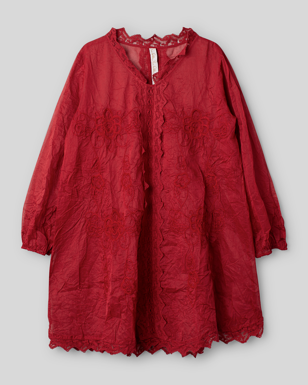 EWAIWALLA ORGANDIE TUNIC-LOVA-RED