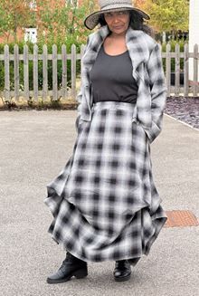 LUUKAA HAYES WOVEN SKIRT-ECRU PLAID LUUKAA HAYES WOVEN SKIRT-ECRU PLAID