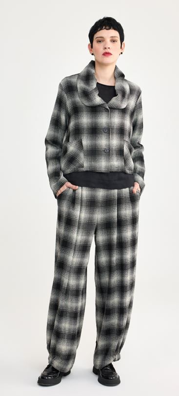 LUUKAA ELLIS WOVAN JACKET-ECRU PLAID LUUKAA ELLIS WOVAN JACKET-ECRU PLAID