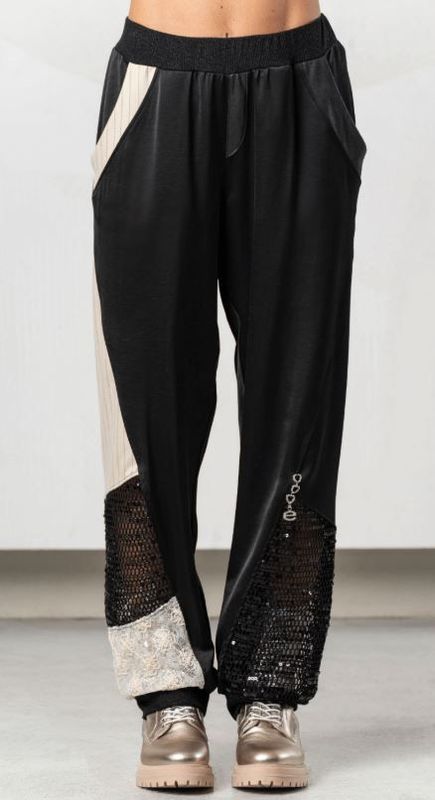 ELISA CAVALETTI JOGGER STYLE TROUSERS-BLACK