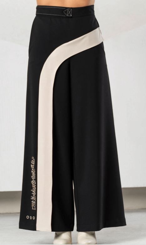 ELISA CAVALETTI TROUSERS-BLACK/IVORY