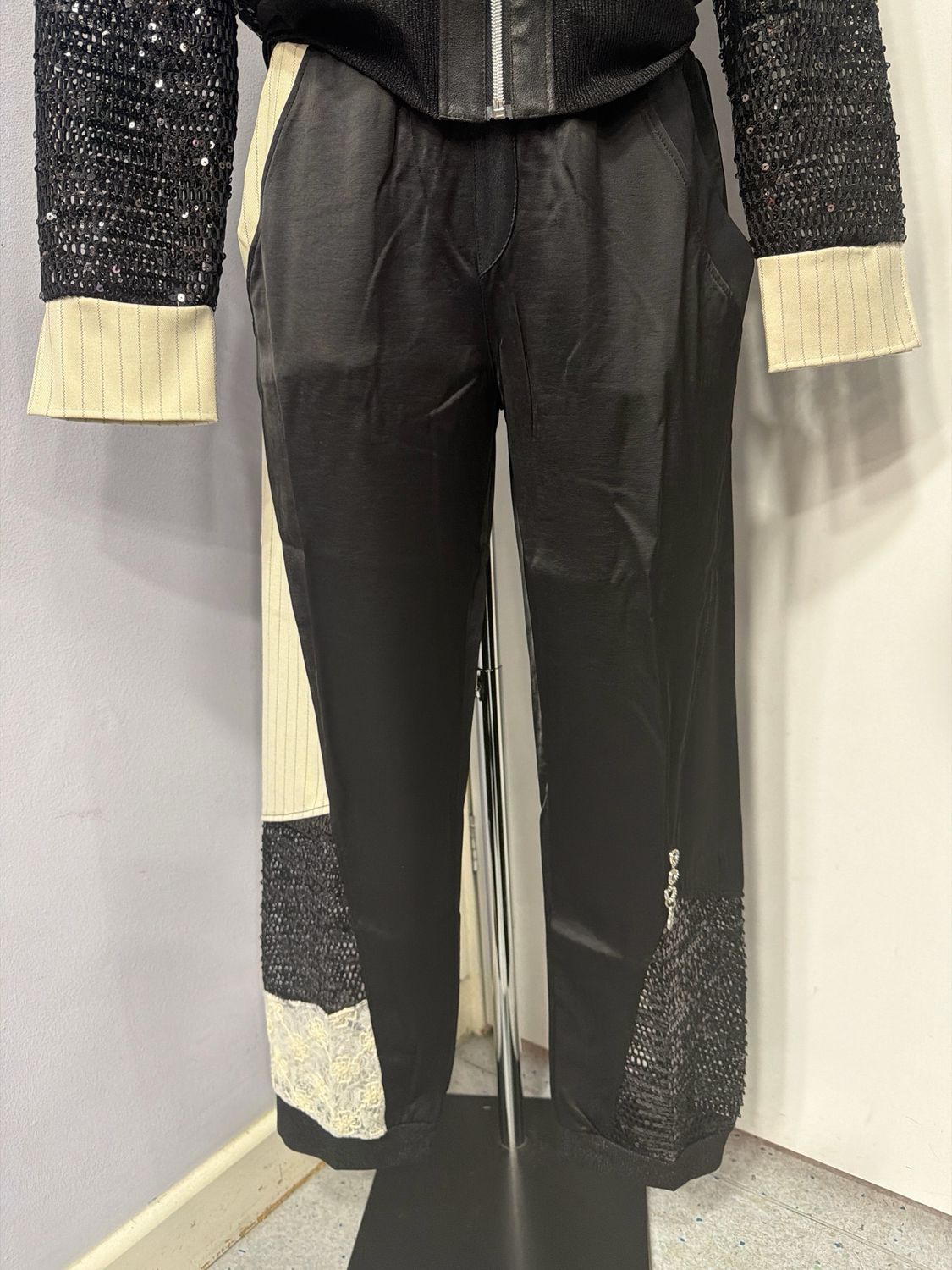 ELISA CAVALETTI JOGGERS -BLACK WITH EMBROIDERY
