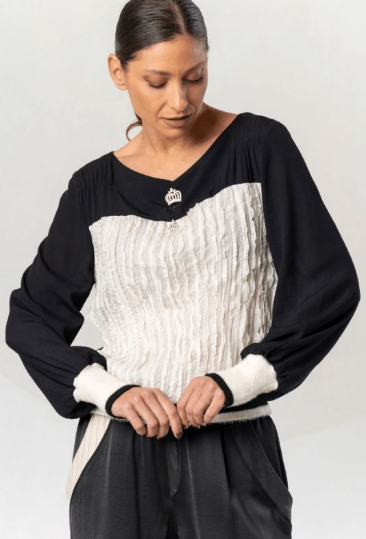 ELISA CAVALETTI TOP-BLACK/IVORY