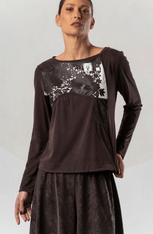 ELISA CAVALETTI TOP-BROWN