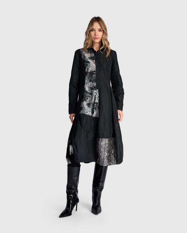 ALEMBIKA TAFFETA MIX DRESS/BLACK