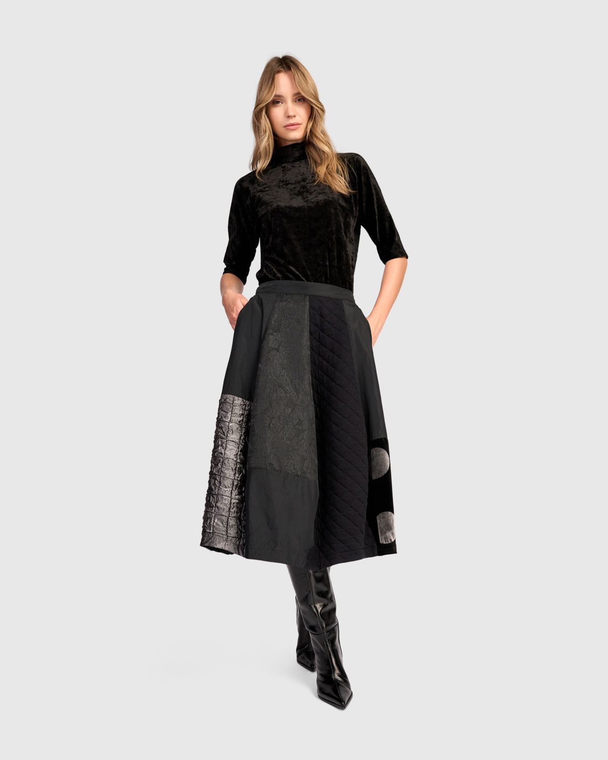 ALEMBIKA MIX SKIRT-BLACK ALEMBIKA MIX SKIRT-BLACK