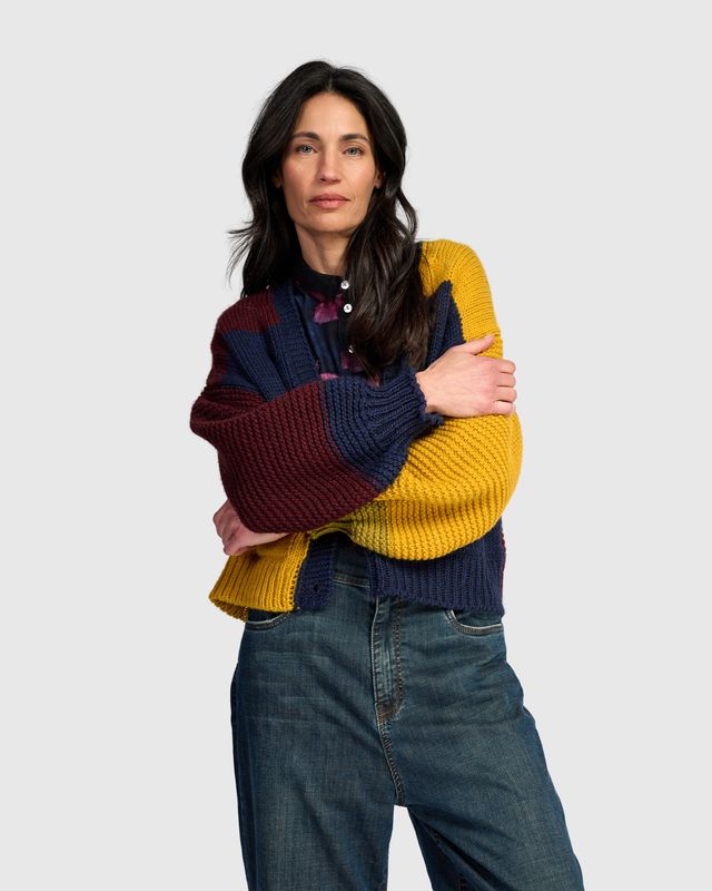 ALEMBIKA MUSTARD/NAVY CARDIGAN