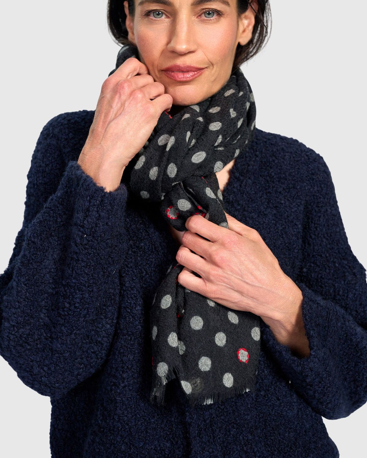 ALEMBIKA SPOT GREY SCARF ALEMBIKA SPOT GREY SCARF