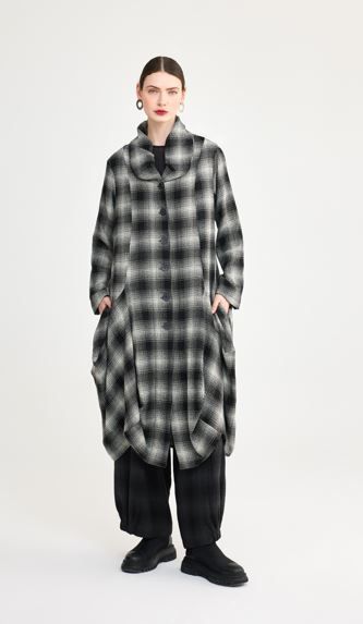 LUUKAA RIVER WOVEN COAT/JACKET-ECRU PLAID