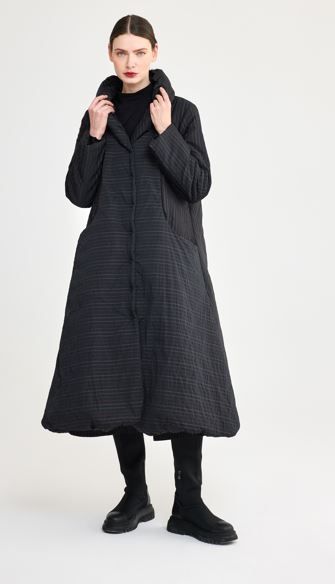 LUUKAA NOEMIE WOVEN COAT-BLACK-STRIPED