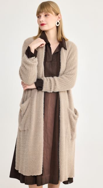 LUUKAA LOU KNITTED CARDIGAN/JACKET-BEIGE