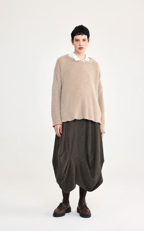 LUUKAA JULIETTE KNITTED JUMPER-BEIGE