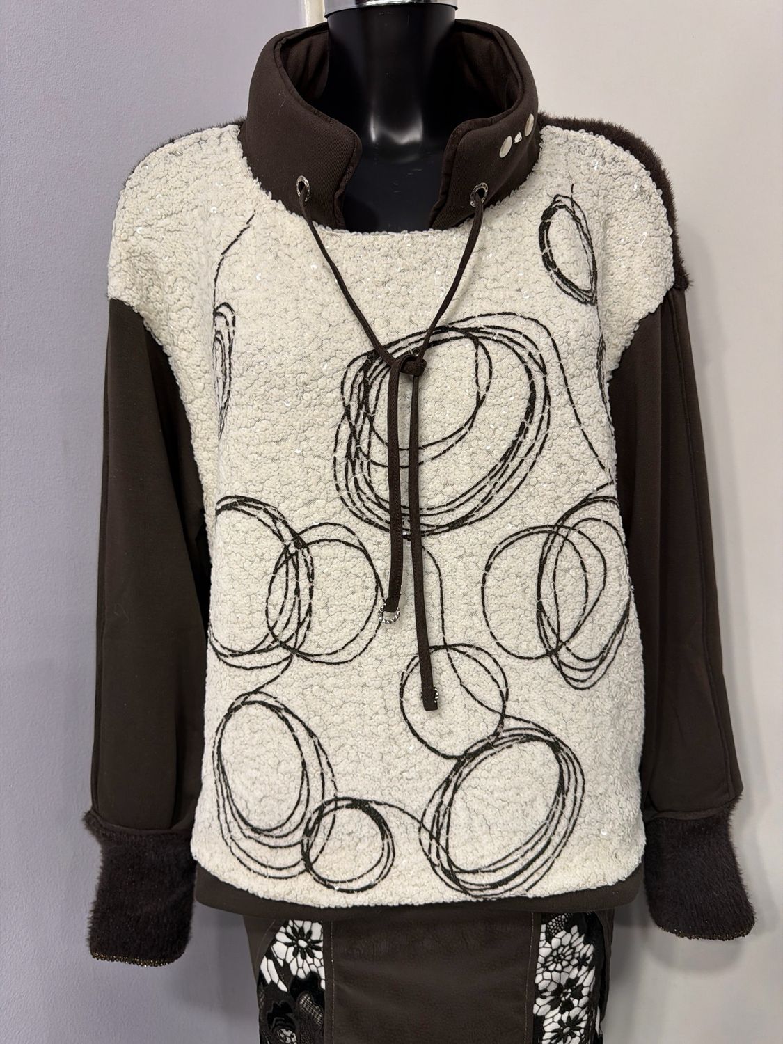 ELISA CAVALETTI SWEATSHIRT-ONICE-BROWN