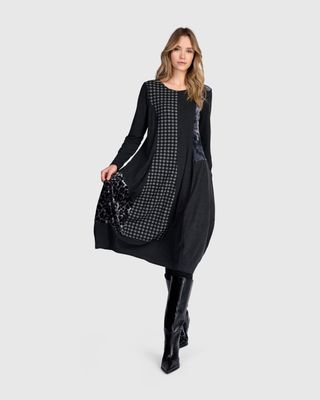 ALEMBIKA JERSEY TULIP STYLE DRESS-GREY ALEMBIKA JERSEY TULIP STYLE DRESS-GREY