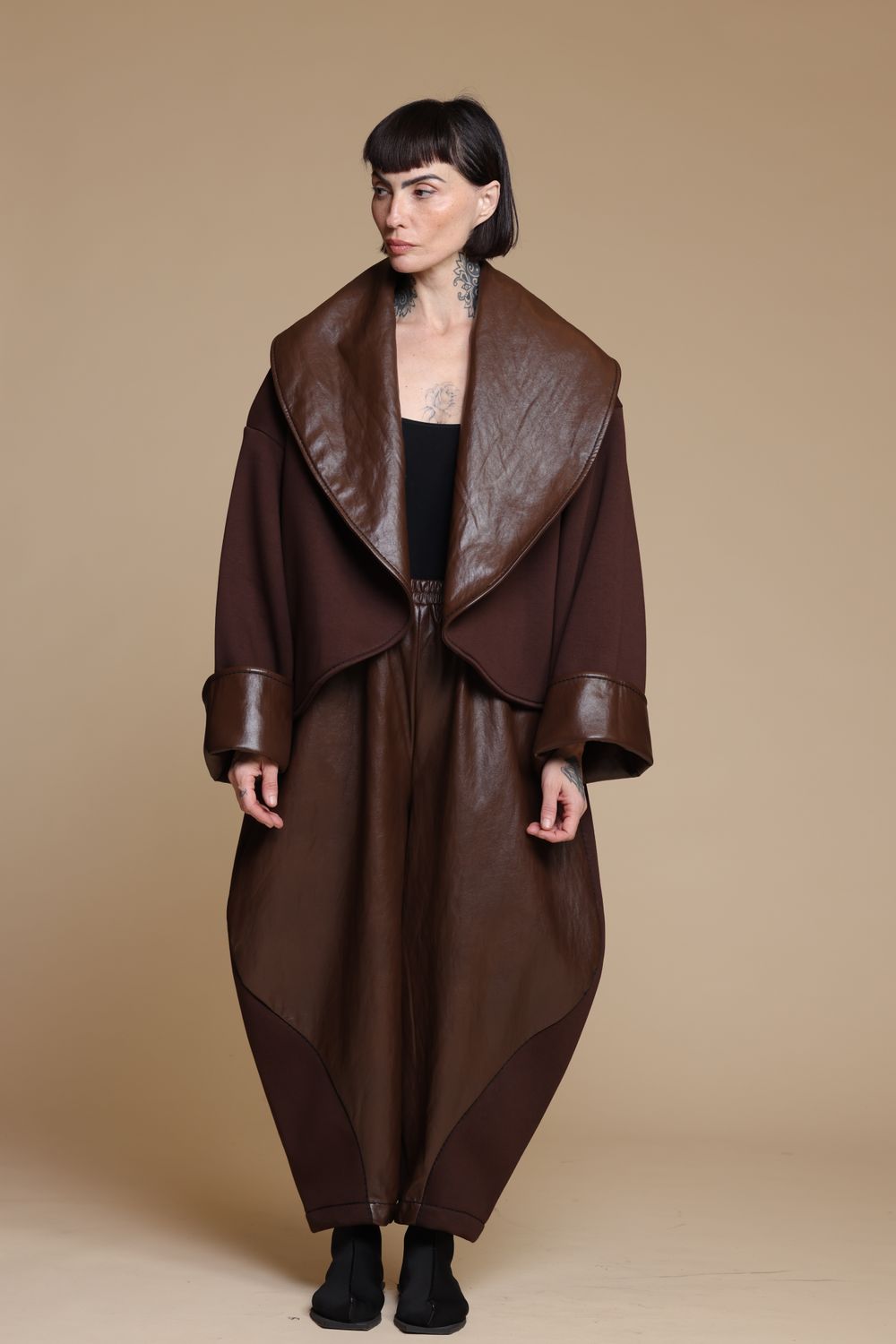KEDEM SASSON OVERSIZED JACKET-BROWN