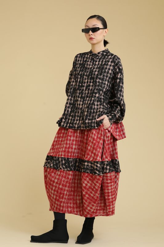 KEDEM SASSON (AMMA)CHECK SHIRT-RED