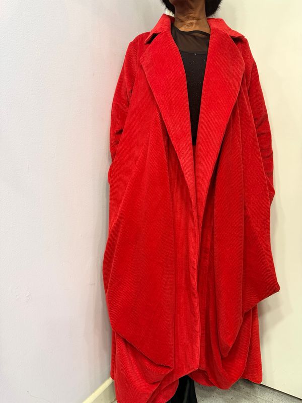 KEDEM SASSON (AMMA )CORD COAT-RED