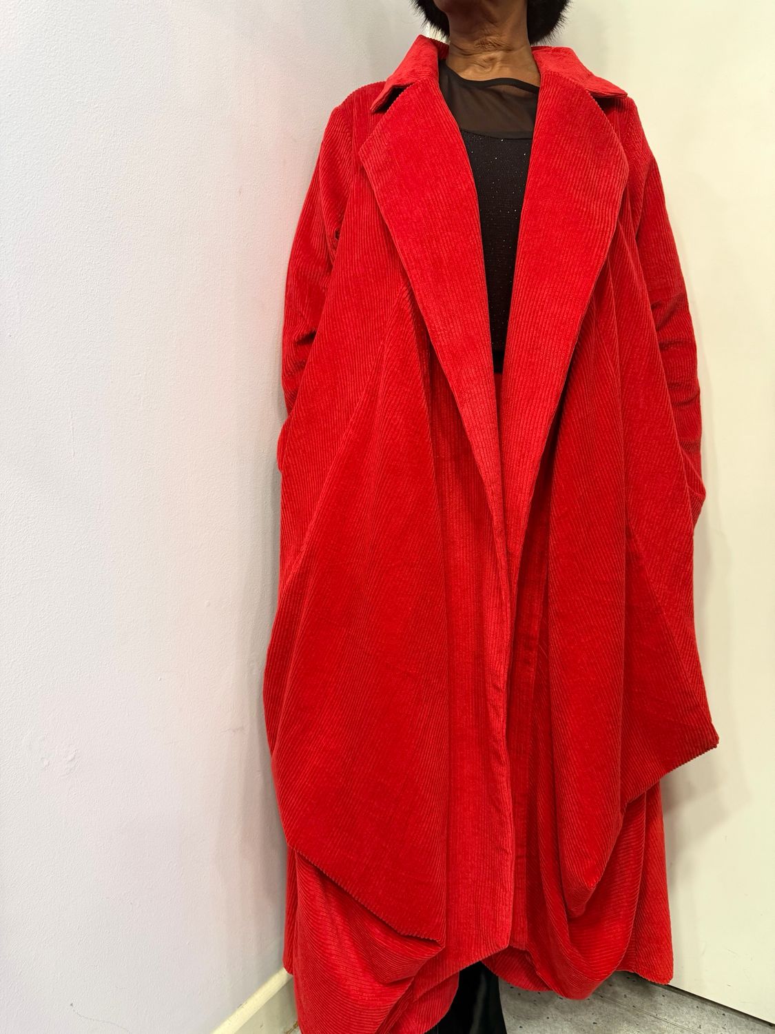 KEDEM SASSON (AMMA )CORD COAT-RED