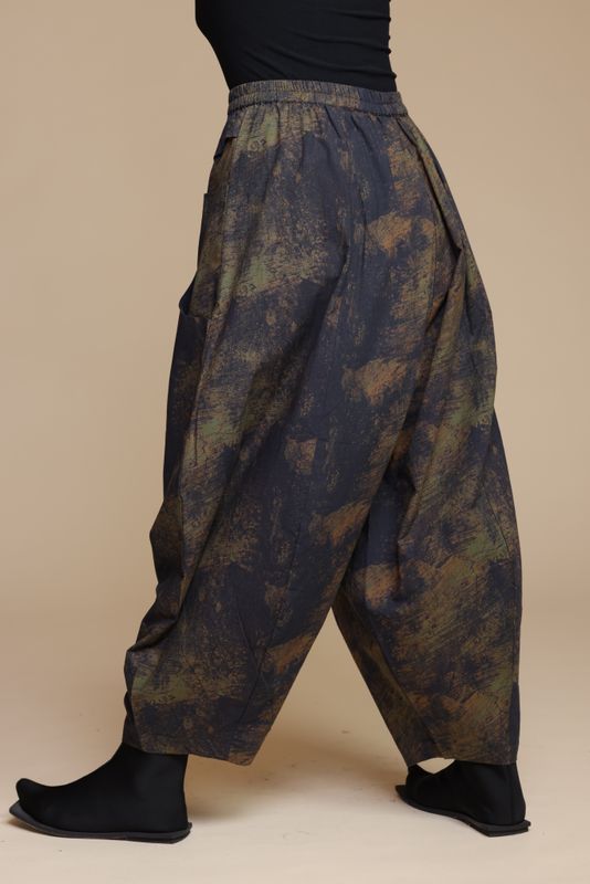 KEDEM SASSON CAMOUFLAGE TROUSERS-GREEN AND BROWN