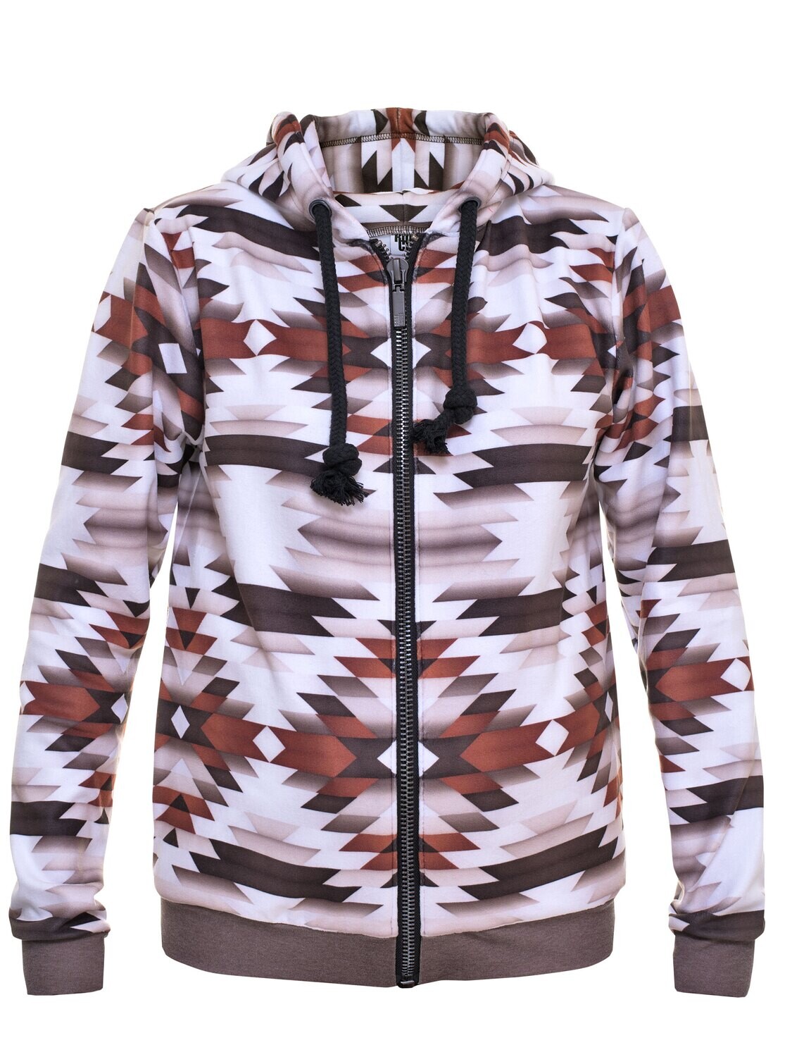 RobeCode helle Kapuzenjacke aus Fleece mit Ethno-Muster
