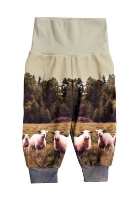 RobeCode kuschelige Kinderhose aus Fleece mit Tiermotiv Schaf