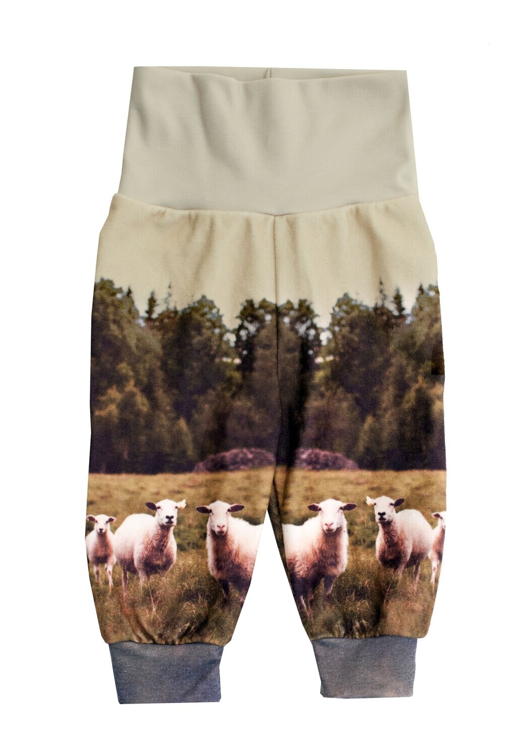 RobeCode kuschelige Kinderhose aus Fleece mit Tiermotiv Schaf