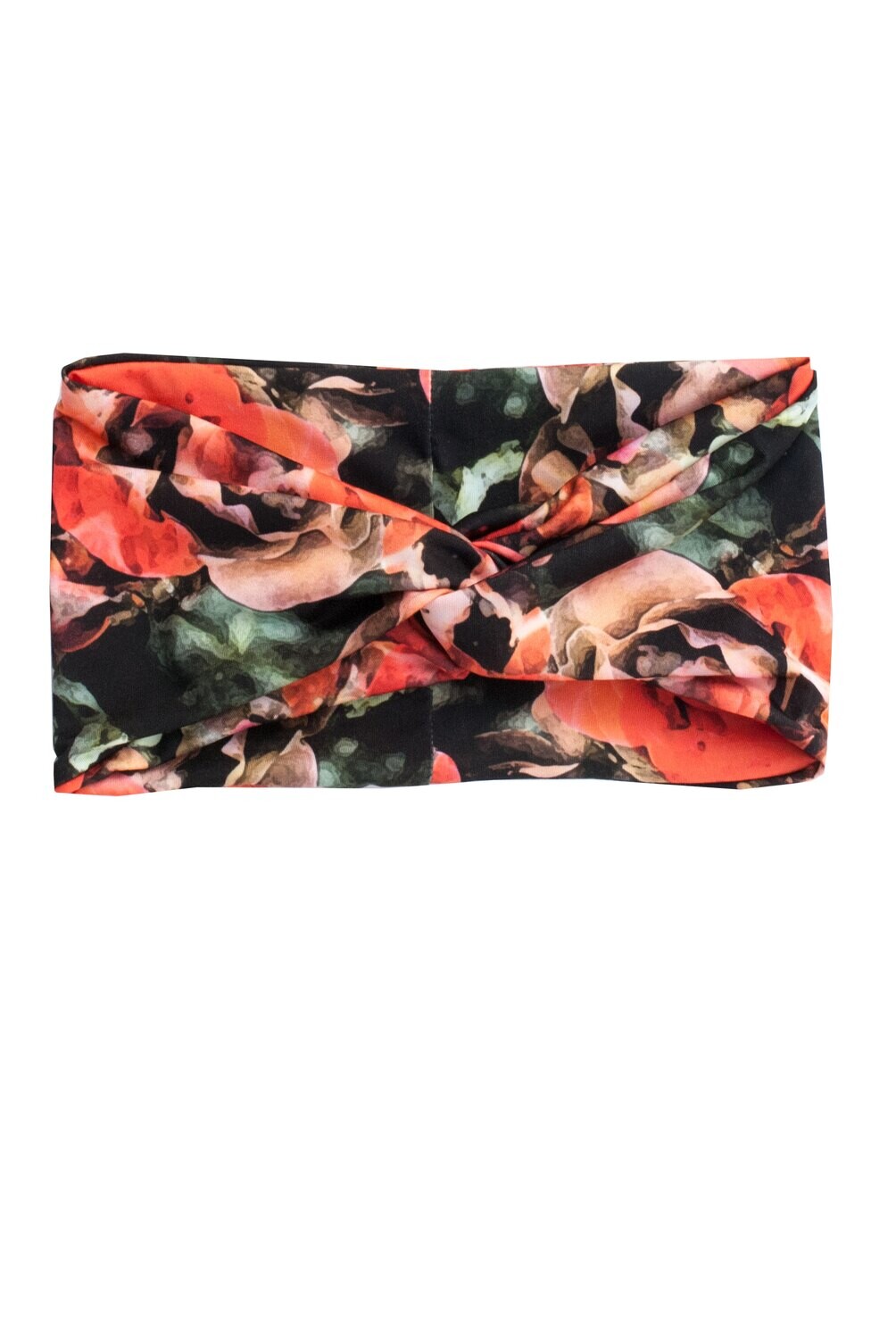 RobeCode schwarz-rotes Haarband im Turbanstyle -twisted Bandana mit Rosen Print