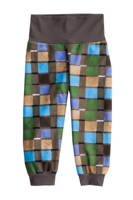 RobeCode brown plaid colorful children's pants Cube made of fleece