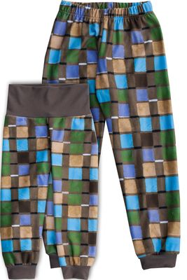 RobeCode braun karierte bunte Kinderhose Cube aus Fleece