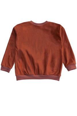 RobeCode rostfarbener, kuscheliger Fleecesweater für Kinder mit Ufo-Motiv