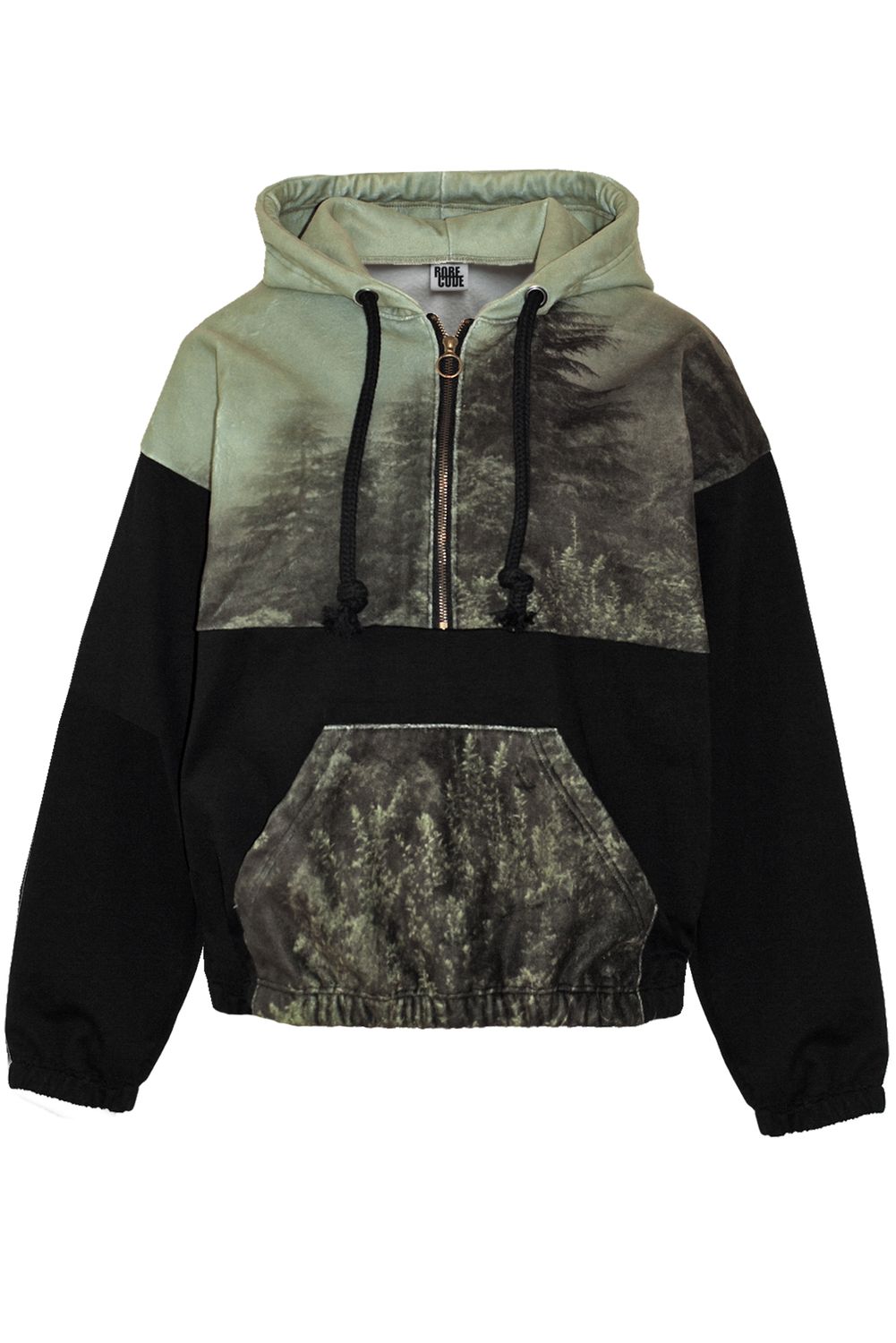 Half-Zip Hoodie Forest Vibes - weit geschnittener Kapuzensweater im Troyer-Stil