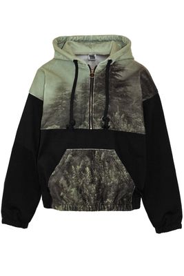 Half-Zip Hoodie Forest Vibes - weit geschnittener Kapuzensweater im Troyer-Stil